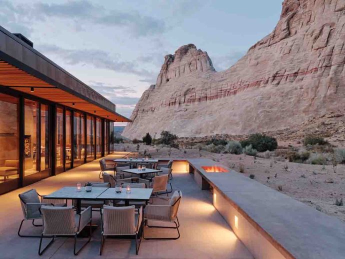Amangiri USA Camp Sarika Restaurant Outside Patio | SUPERADRIANME.com Amangiri USA Camp Sarika Restaurant Outside Patio (Source: Aman)
