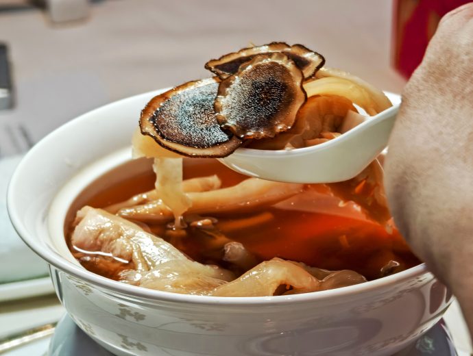 Jiang-Nan Chun Double-Boiled Free-Range Chicken Soup with Deer Antler, Fish Maw and Sea Whelk