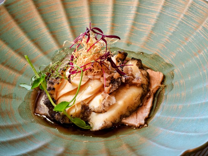 Si Chuan Dou Hua CNY 2026 - Steamed Live Abalone with Kurobuta Pork Belly in Salted Threadfin