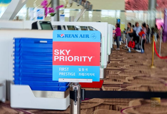 Korean Air Check In Counters in Changi Airport Terminal 4