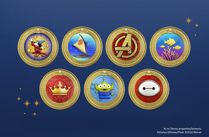 Disney Adventure inspired medallions | SUPERADRIANME.com Disney Adventure inspired medallions (Source: UOB and Disney Cruise Line)