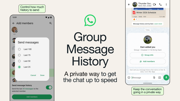 WhatsApp Group Message History