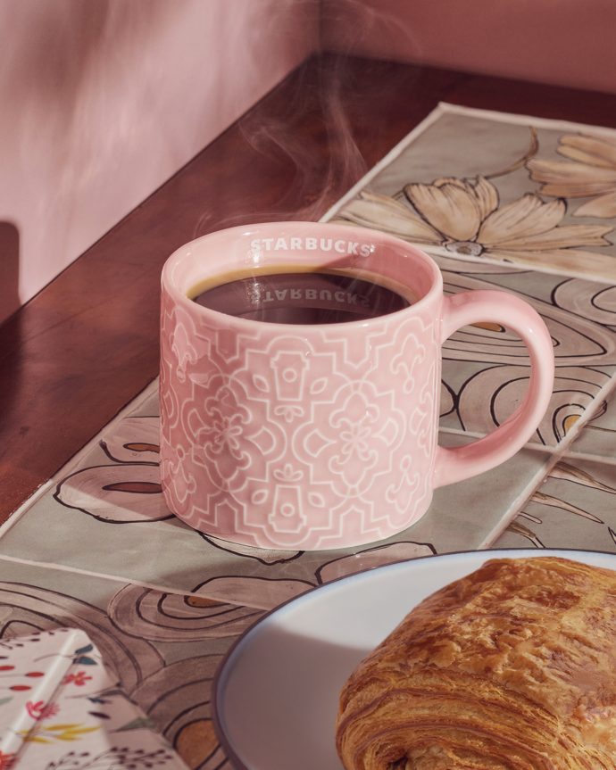 Starbucks ceramic mug adorned with Peranakan tile-inspired patterns. (Starbucks photo) | SUPERADRIANME.com Starbucks ceramic mug adorned with Peranakan tile-inspired patterns. (Starbucks photo)