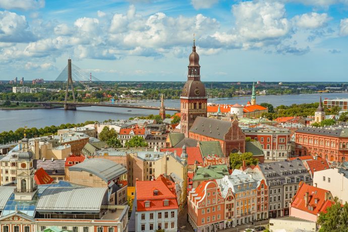 Riga Old Town Latvia aerial view of the city church | SUPERADRIANME.com Riga Old Town Latvia aerial view of the city church