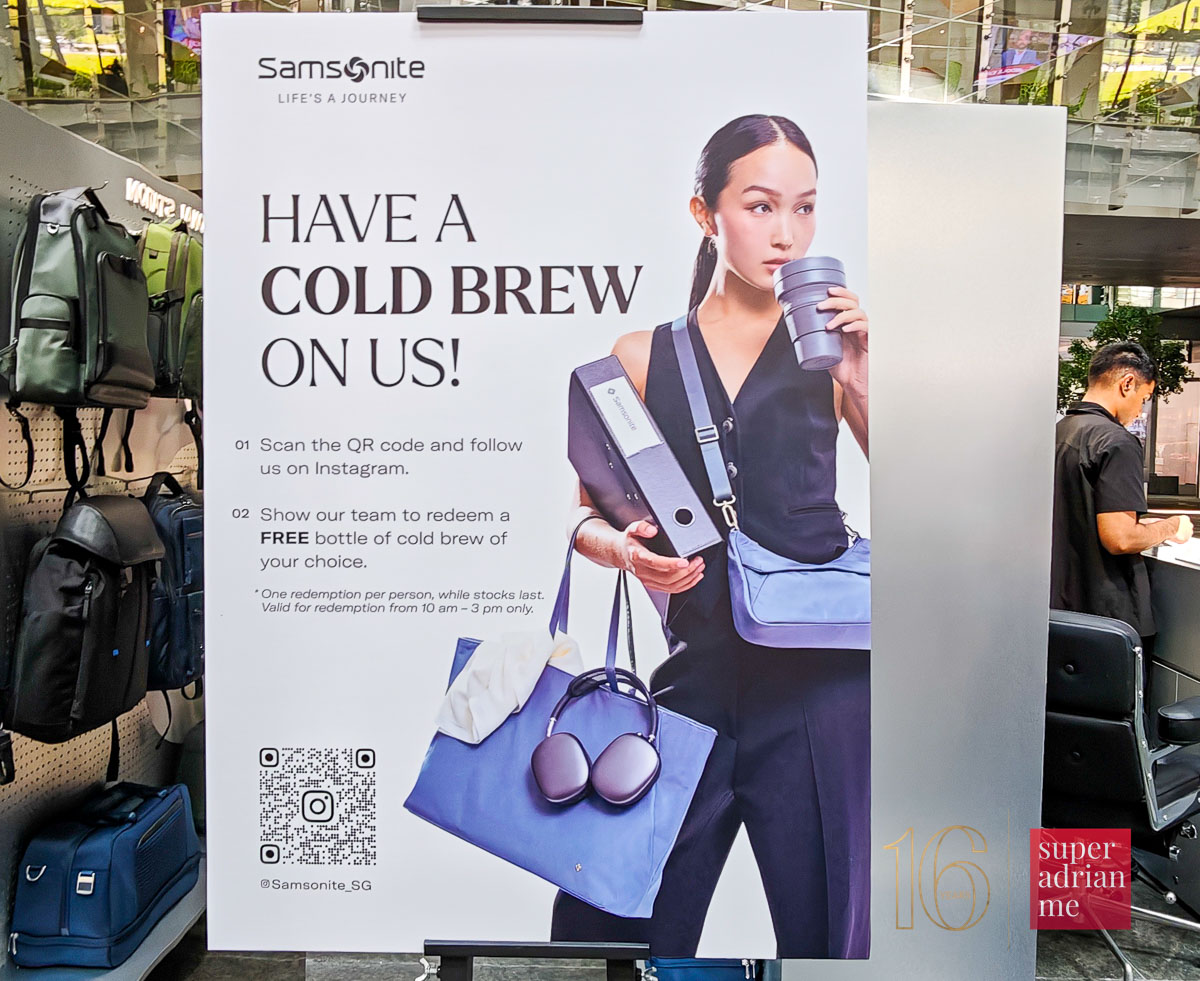 Samsonite Style-On-The-Go Pop Up March 2026 - Free Coffee