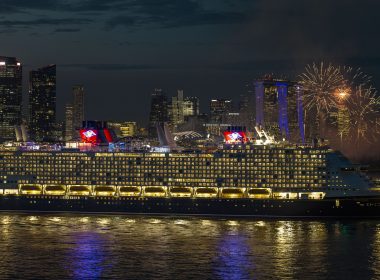 Disney Adventure arrives in Singapore (Disney Cruise Line photo)