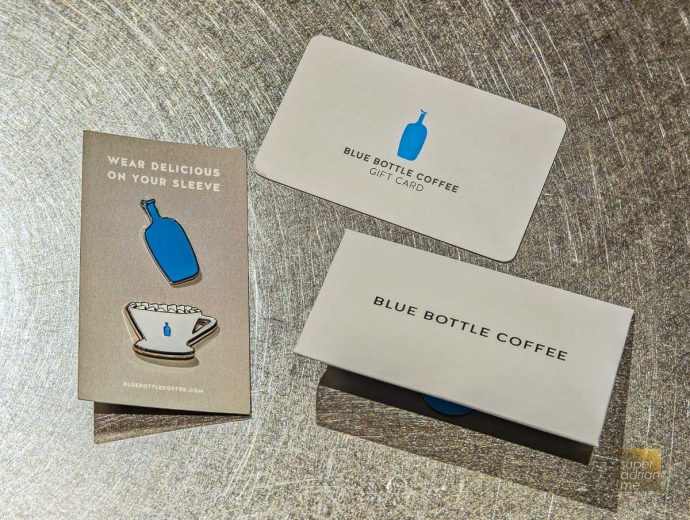 Blue Bottle Coffee Limited edition pin and Gift Card