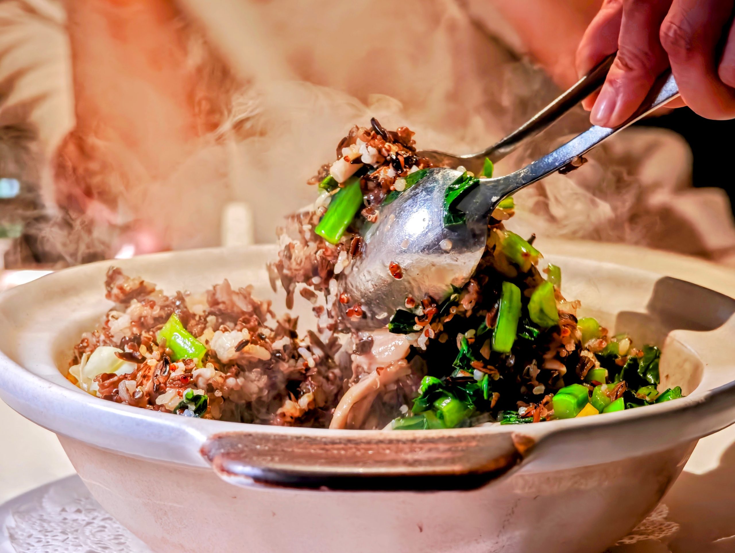 Fragrant Wild Rice with Assorted Vegetable served in Claypot