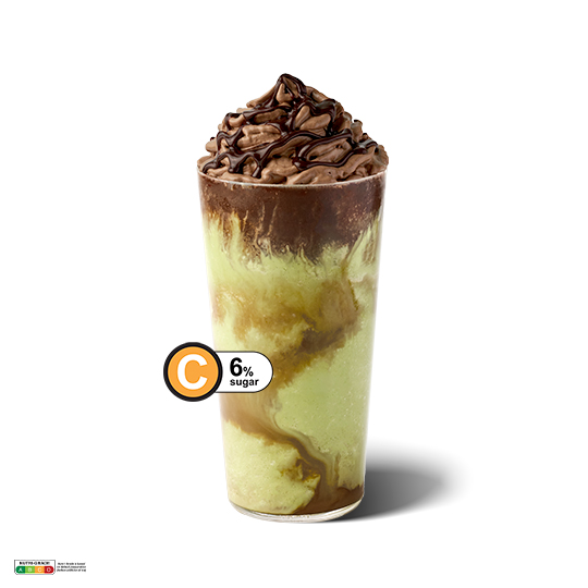 Chocolate Pistachio Oatmilk Coffee on White