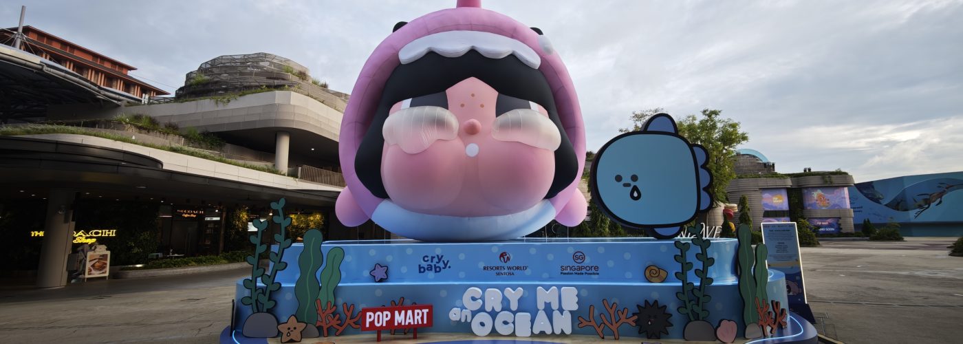 POP MART CRYBABY Cry Me An Ocean Angler Fish outside Singapore Oceanarium at Resorts World Sentosa