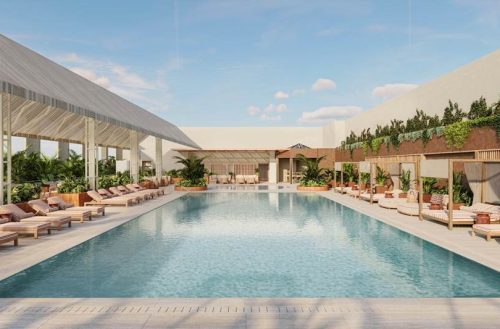 Rendering of the pool at The Hari Singapore