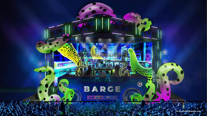 Turning up the beat at the new Barge Stage in Zone 1 (Source: Singapore GP)