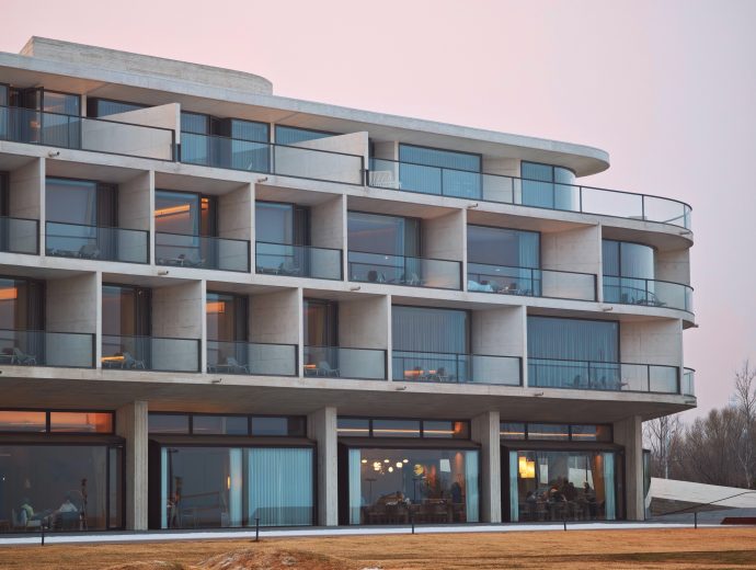 Facade of Anaya Lanxi Hotel in CHangli County, Qinhuangdao, Hebei Province, China