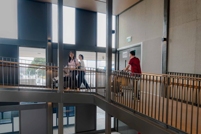 Satellite gate interior with strollers (Changi Airport Group photo)