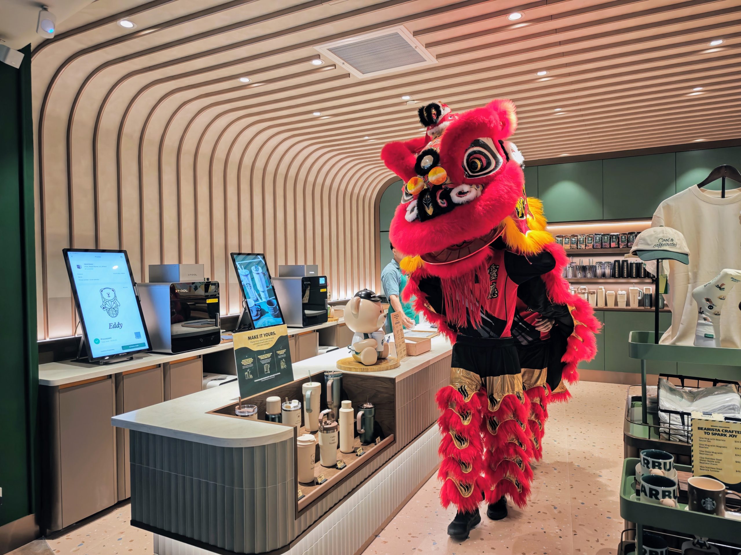 Lion Dance in Starbucks WEAVE at Resorts World Sentosa official opening on 22 July 2026 (SUPERADRIANME photo) | SUPERADRIANME.com Lion Dance in Starbucks WEAVE at Resorts World Sentosa official opening on 22 July 2026 (SUPERADRIANME photo)