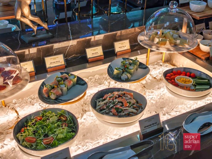 A selection of salads at Sun Executive Lounge in Phu Quoc International Airport | SUPERADRIANME.com A selection of salads at Sun Executive Lounge in Phu Quoc International Airport